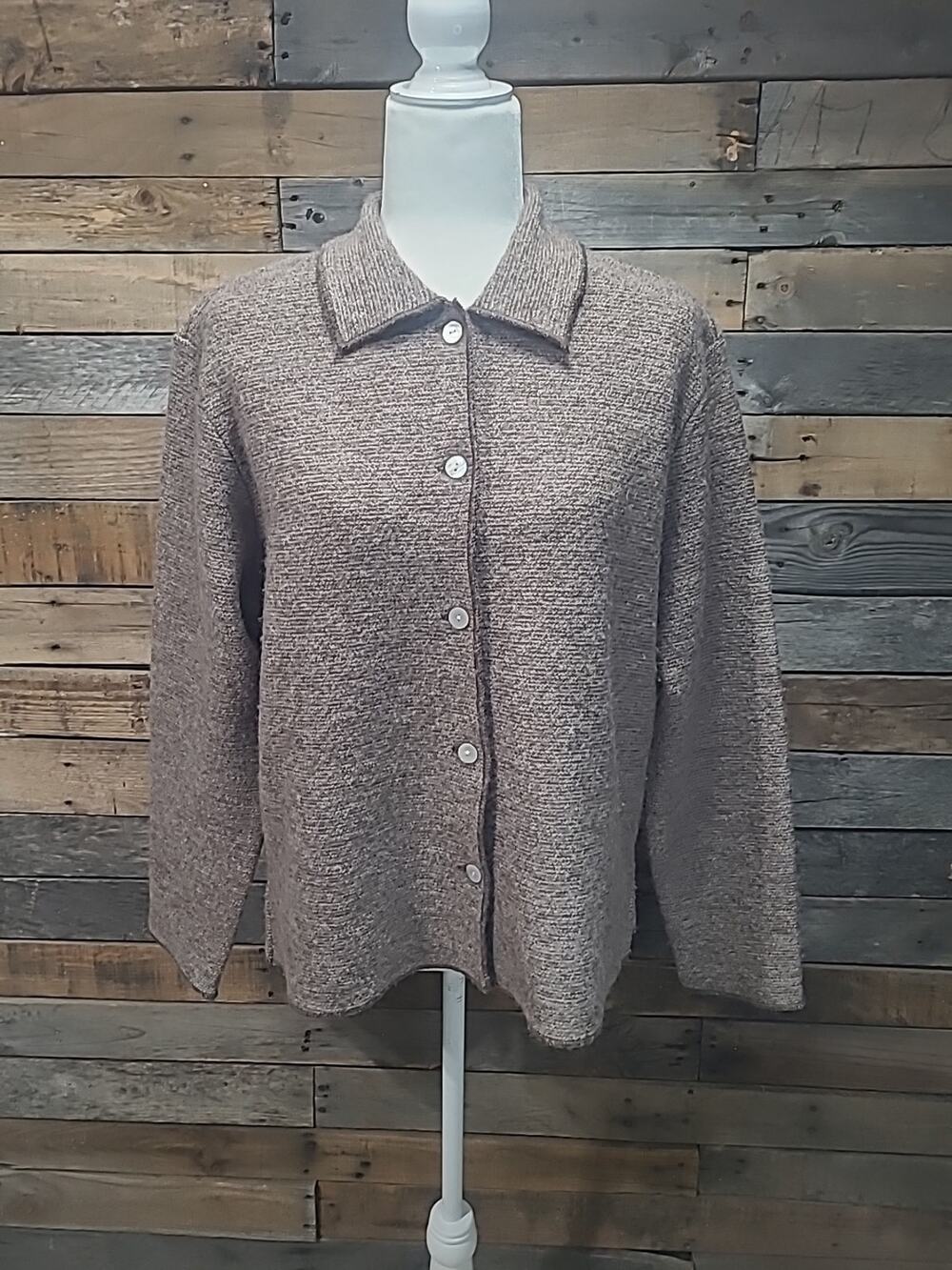 Sarah Spencer Womens Cardigan Sweater Medium 100% Italian Merino Wool